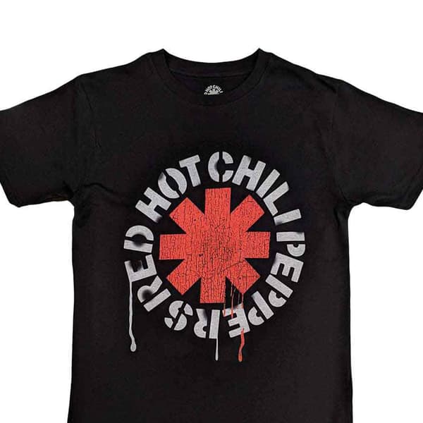 Red Hot Chilli Peppers Barn/Barn Stencil T-Shirt 1-2 År Black 1-2 Years