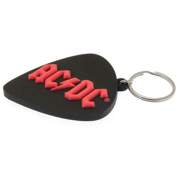 AC/DC Plectrum Gummiring Nyckelring One Size Svart/Röd Black/Red One Size