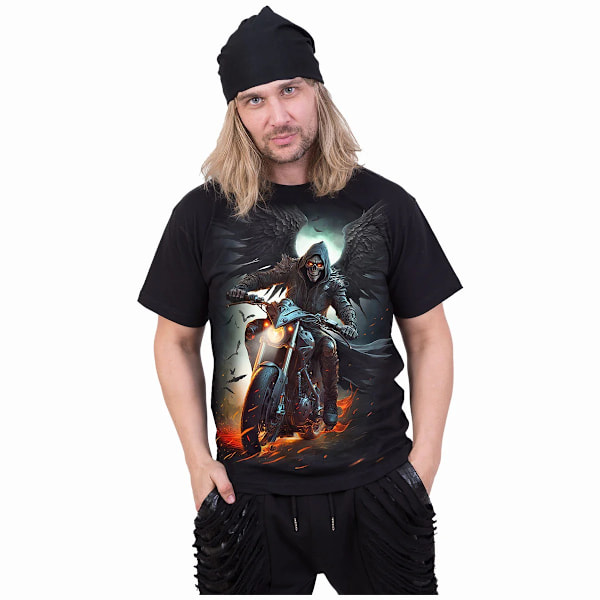 Spiral Direct Unisex Vuxen Night Rider T-shirt med Korta Ärmar M Black M