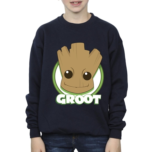 Guardians Of The Galaxy Boys Groot Badge Sweatshirt 12-13 år Navy Blue 12-13 Years