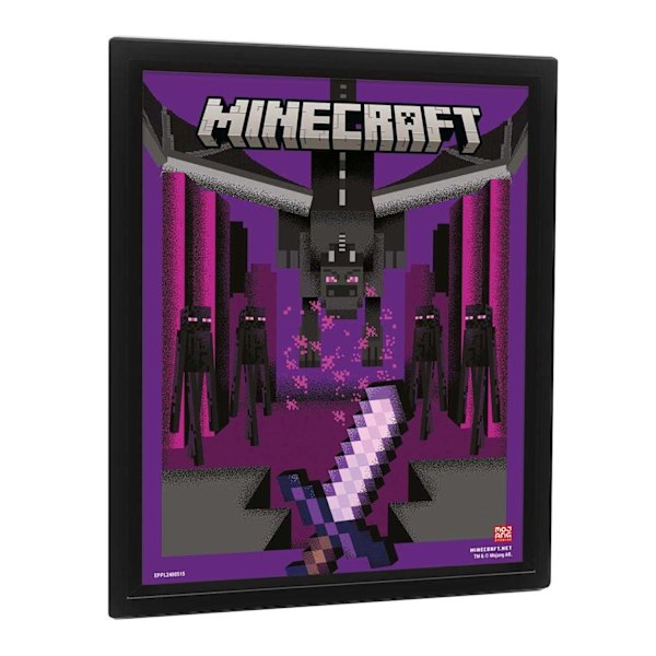Minecraft Ender Dragon Duel Lentikulärt 3D-tryck One Size Lila Purple/Pink/Black One Size