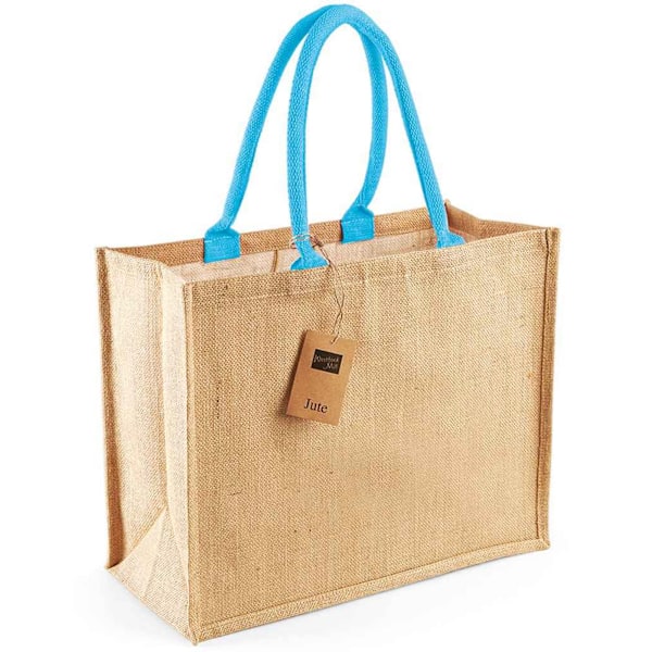 Westford Mill Classic Jute Shopper Bag One Size Natural/Surf Blå Natural/Surf Blue One Size