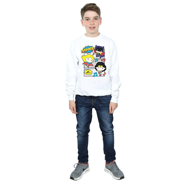 DC Comics Boys Chibi Super Friends Dance Sweatshirt 12-13 år White 12-13 Years