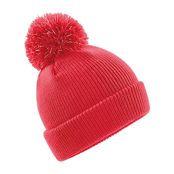 Beechfield Barnreflex Bobble Mössa En Storlek Ljusröd Bright Red One Size