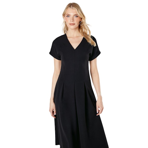 Principles Dam/Dam Pleat Front Midi Klänning 20 UK Svart Black 20 UK