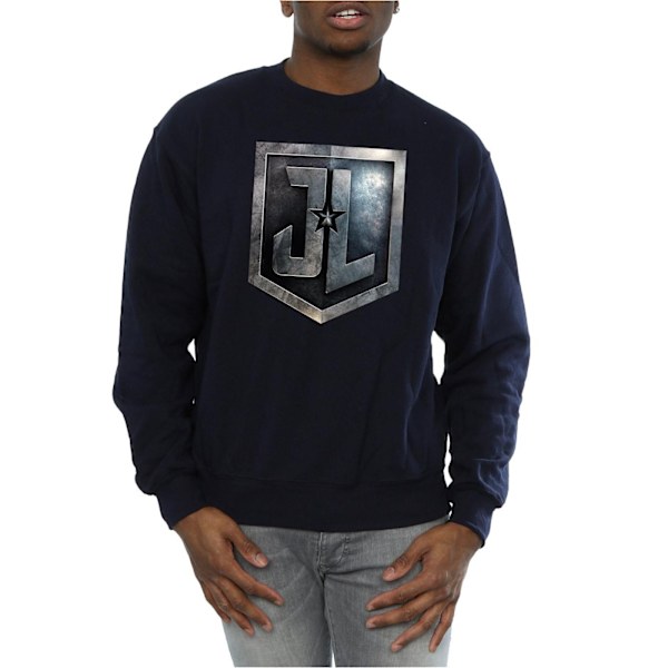 DC Comics Justice League Movie Shield Sweatshirt L Marinblå Navy Blue L