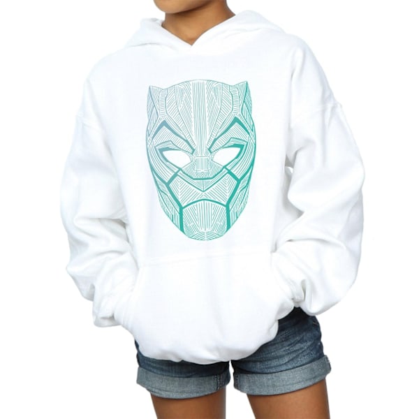 Marvel Girls Black Panther Tribal Mask Hoodie 7-8 år Vit White 7-8 Years