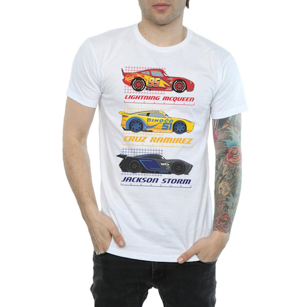 Cars Herr Racer Profil Bomull T-shirt 3XL Vit White 3XL