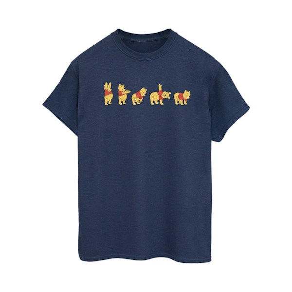 Disney Dam/Kvinnor Winnie The Pooh Stretching Cotton Boyfrien Navy Blue 3XL