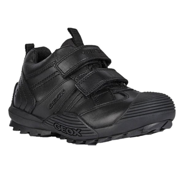 Geox J Savage A läderskolskor för barn/barn 1 UK svart Black 1 UK