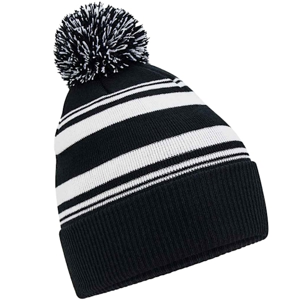 Beechfield Unisex Vuxen Fan Striped Beanie One Size Svart/Vit Black/White One Size
