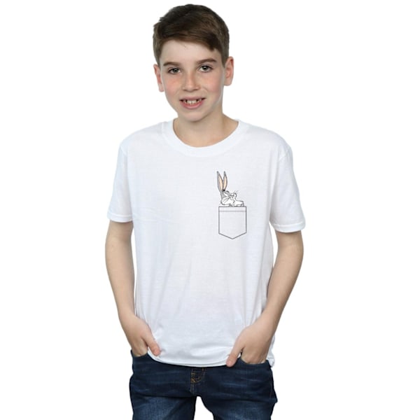 Looney Tunes Boys Bugs Bunny Faux Pocket T-Shirt 5-6 år Vit White 5-6 Years