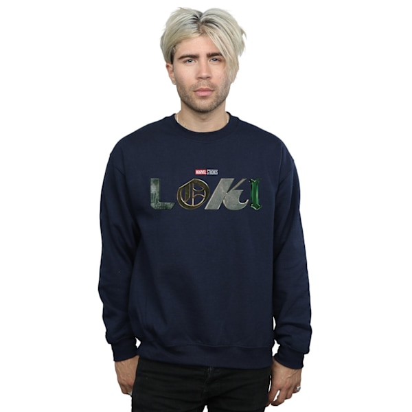 Marvel Herr Loki Logo Sweatshirt 4XL Marinblå Navy Blue 4XL