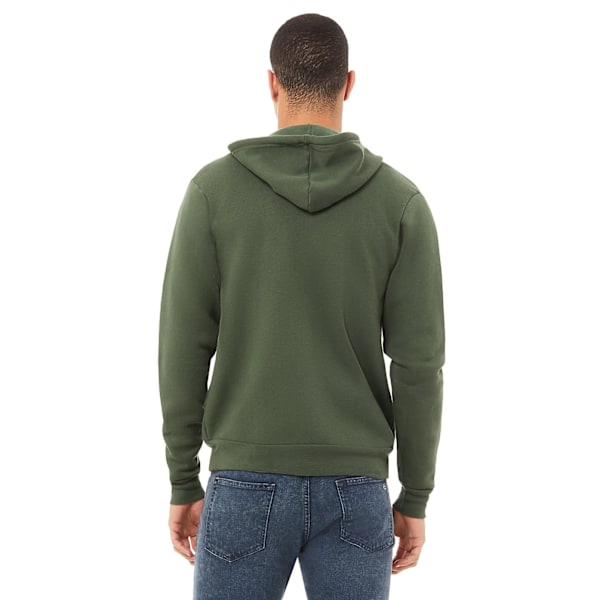 Bella + Canvas Vuxen Unisex Full Zip Hoodie M Militärgrön Military Green M