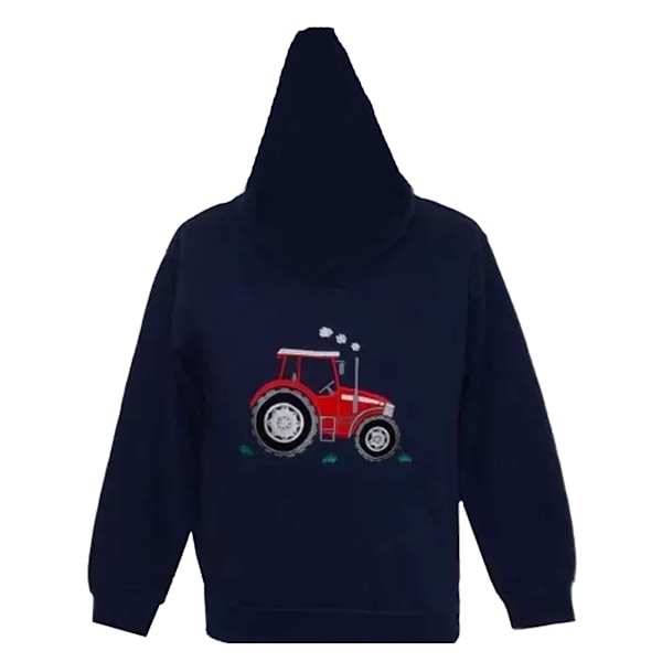 British Country Collection Barnkläder/Barn Traktor Hoodie 3-4 År Navy/Red 3-4 Years