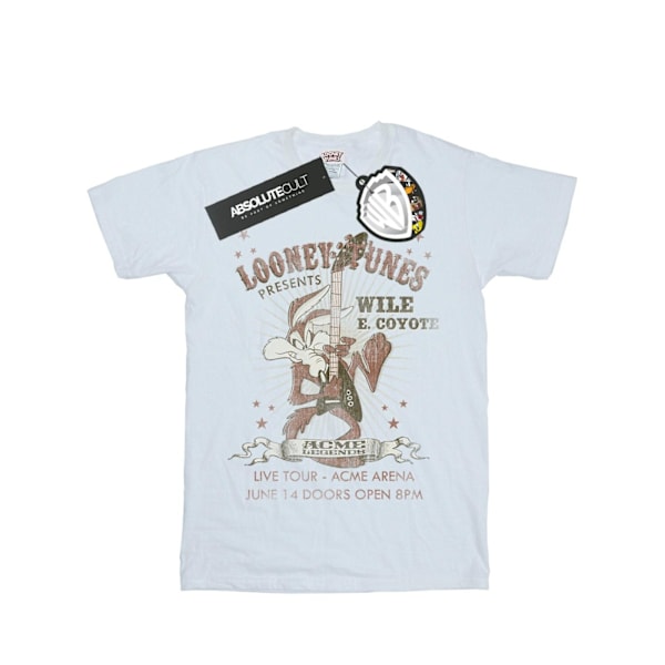 Looney Tunes Dam/Damer Wile E Coyote Gitarr Bomull Pojkvän White 3XL