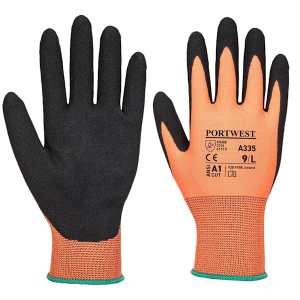 Portwest Unisex Adult A335 Dermi NPR15 Nitrilgrepphandskar XXL Orange/Black XXL