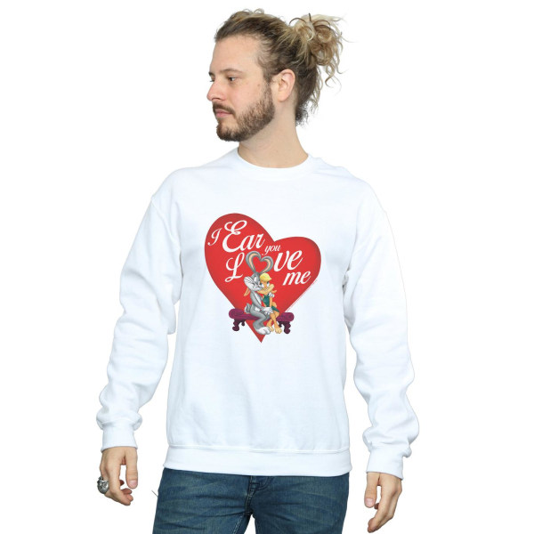Looney Tunes Mens Bugs Bunny And Lola Alla hjärtans dag Love Me S White 4XL