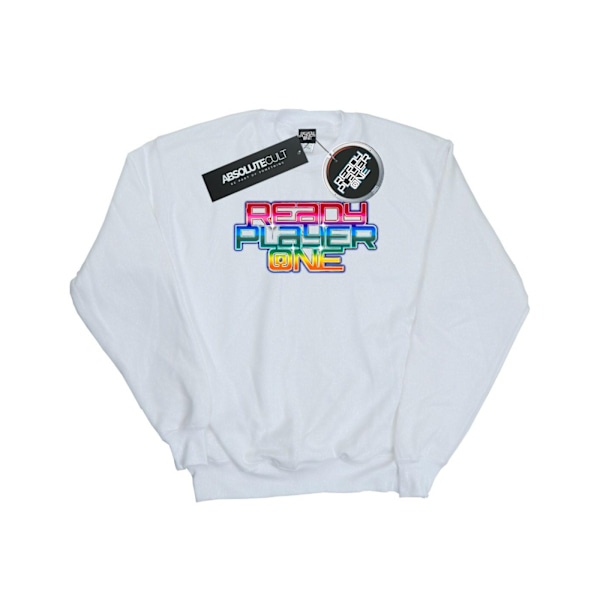 Ready Player One Herr Regnbågslogga Sweatshirt L Vit White L