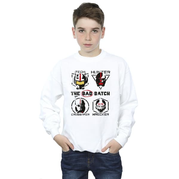 Star Wars: Bad Batch Boys Clone Force 99 Tröja 5-6 År Vit White 5-6 Years