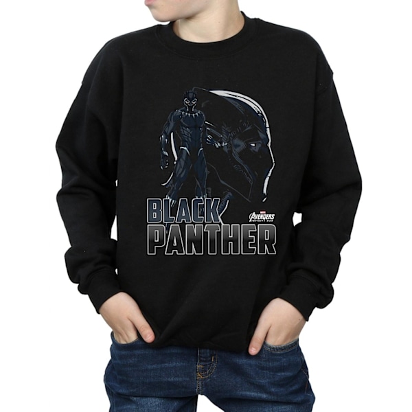 Marvel Boys Avengers Infinity War Black Panther Karaktär Sweatshirt Black 12-13 Years