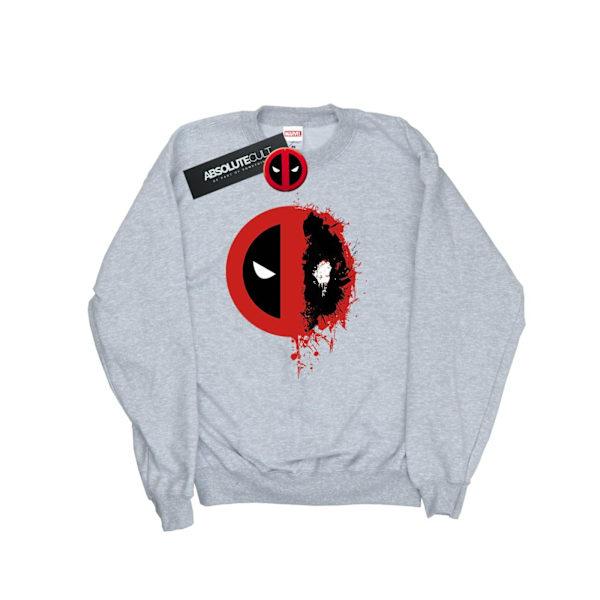 Marvel Womens/Ladies Deadpool Split Splat Logo Sweatshirt XL Han Heather Grey XL