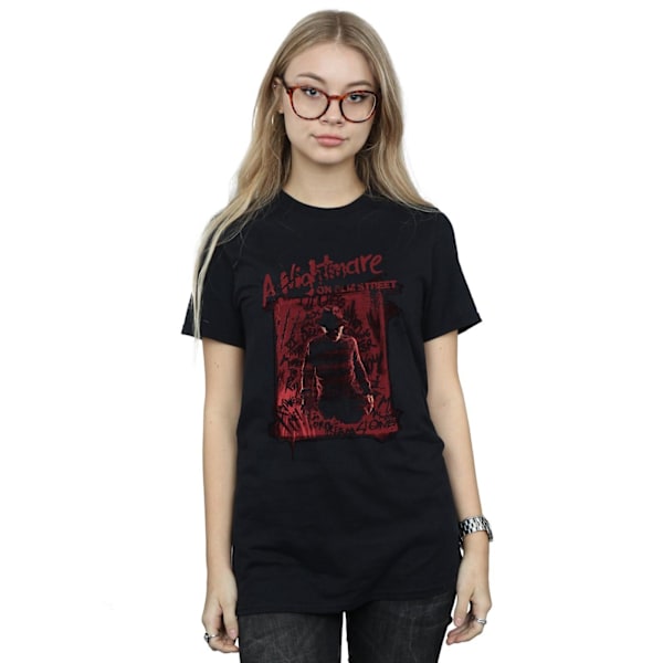 A Nightmare On Elm Street Dam/Damer Freddy Silhouette Bomull Boyfriend T-Shirt Black M