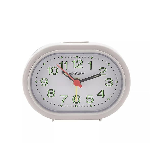 Hometime Oval Analog Väckarklocka En Storlek Vit White One Size