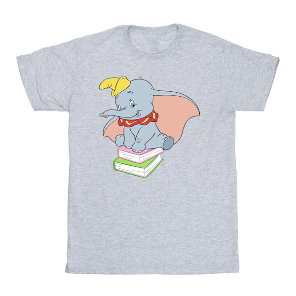 Disney Girls Dumbo Sitting On Books Bomull T-Shirt 5-6 År Sp Sports Grey 5-6 Years