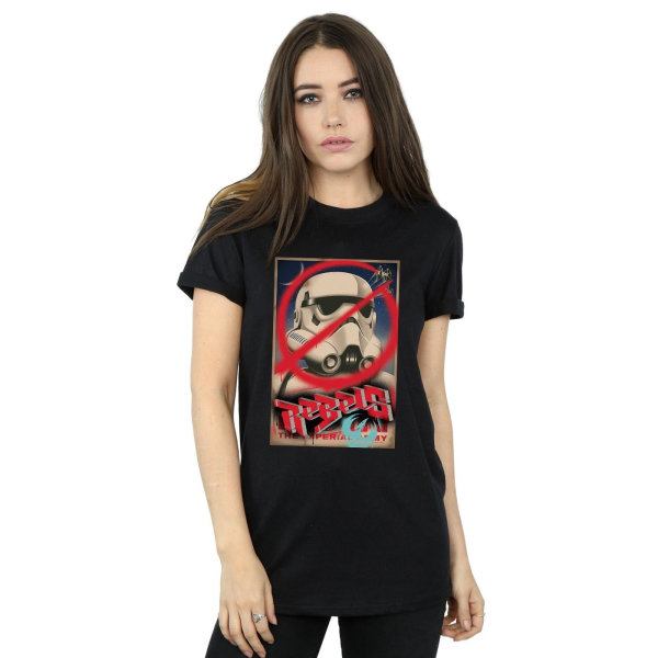 Star Wars Dam/Damer Rebels Poster Bomull Boyfriend T-shirt Black XXL