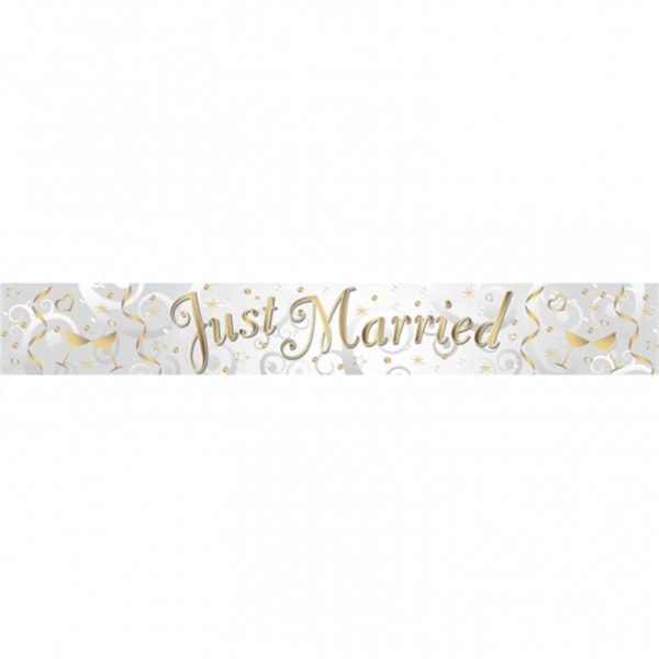 Amscan Holographic Just Married Banner One Size Silver/Guld Silver/Gold One Size