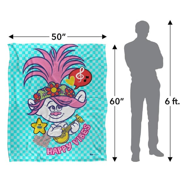 Trolls Happy Vibes Silkeslen Vallmo Mjuk Filt One Size Mult Multicoloured One Size