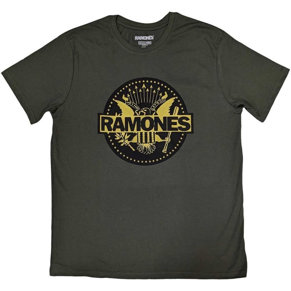 Ramones Unisex Adult Gold Seal T-Shirt XL Grön Green XL