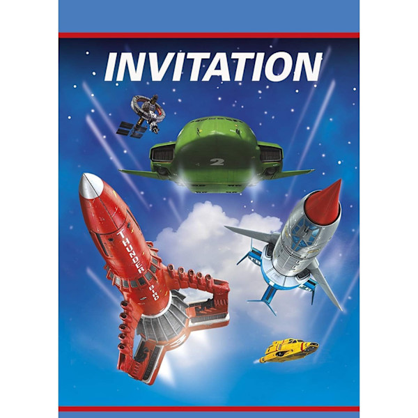 Thunderbirds Pappersinbjudningar (Paket med 8) En Storlek Blå/Röd/Grön Blue/Red/Green One Size