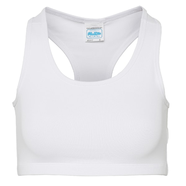 AWDis Just Cool Dam/Kvinnor Ärmlös Girlie Sports Crop Top Arctic White L