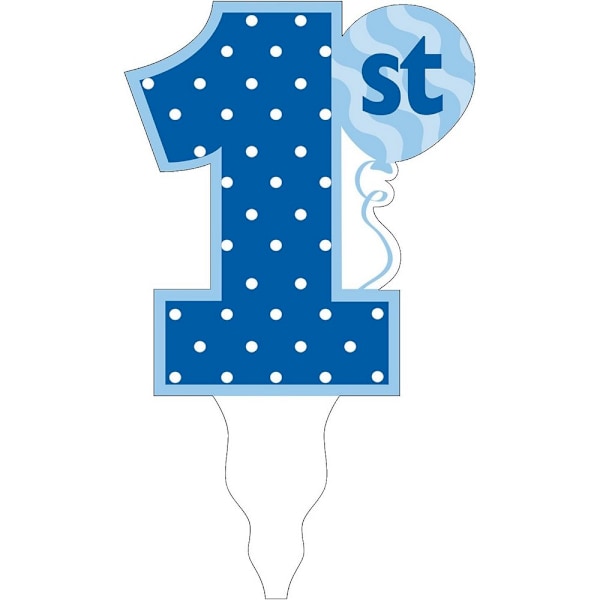 Creative Converting 1:a födelsedagstårta Topper En Storlek Blå/Vit Blue/White One Size