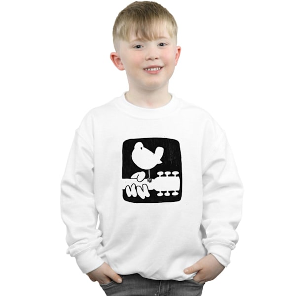 Woodstock Boys Guitar Logo Sweatshirt 12-13 år Vit White 12-13 Years