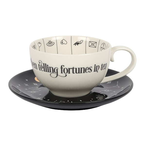 Something Different Fortune Telling Keramisk Tekopp En Storlek Wh White/Black One Size