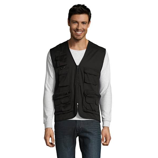 SOLS Wild Unisex Full Zip Waistcoat Bodywarmer Jacket M Svart Black M