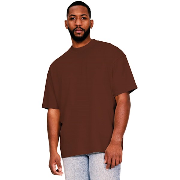 Casual Classics Herr Ringspun Bomull Förlängd Halsringning Oversize Chocolate XL