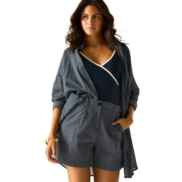 Regatta Dam Sabelle Vertikala Randiga Fritidsshorts 18 Navy/White 18 UK