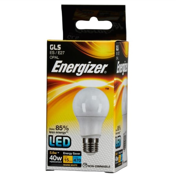Energizer LED GLS E27 Opal Boxed Bulb 5.6w Varmvit Warm White 5.6w