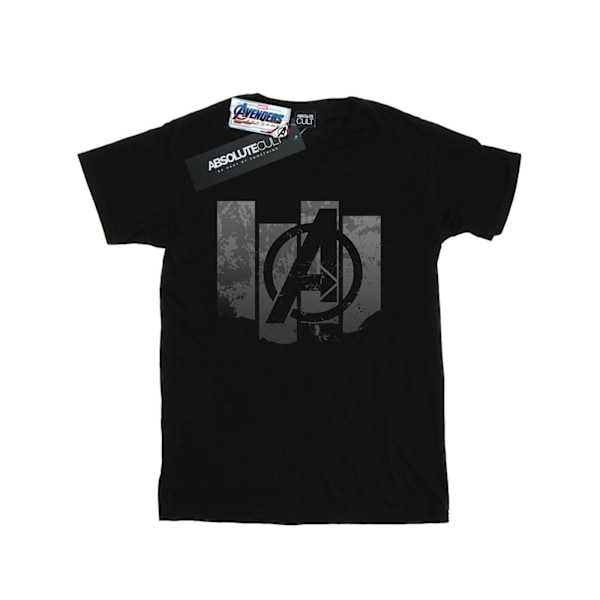 Marvel Womens/Ladies Avengers Endgame Panel Logo Bomull Boyfrie Black XL