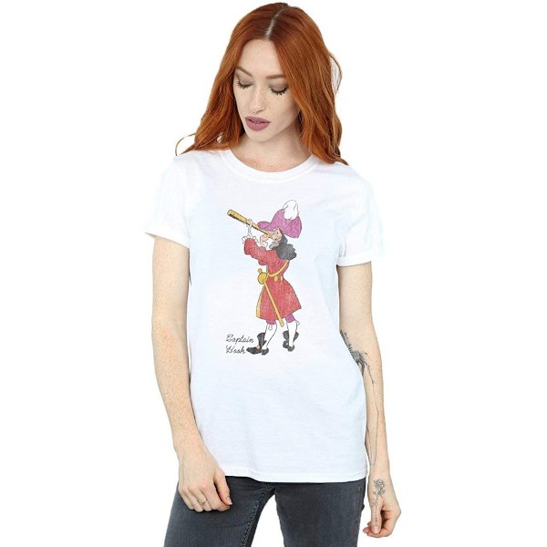 Peter Pan Dam/Damer Klassisk Captain Hook Bomull Boyfriend T White XXL