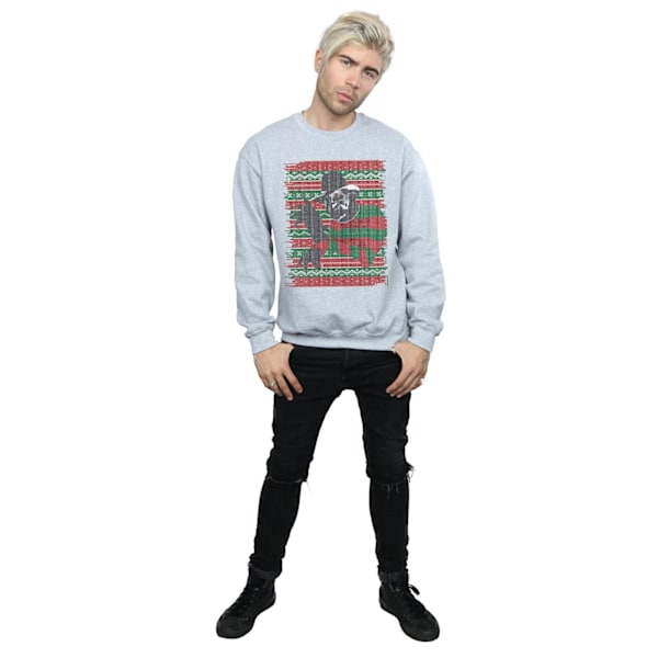 A Nightmare On Elm Street Herr Jul Fair Isle Sweatshirt X Sports Grey XL