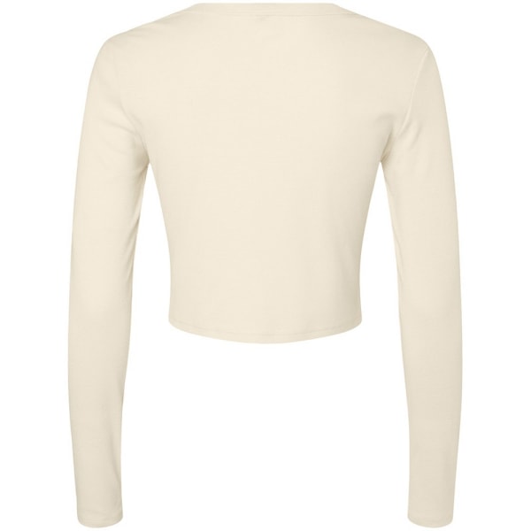Bella + Canvas Dam/Dam Micro-Rib Långärmad Crop Top L Solid Natural L