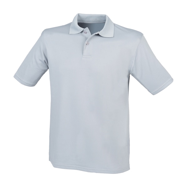 Henbury Mens Coolplus® Pique Polo Shirt 2XL Silver Grå Silver Grey 2XL