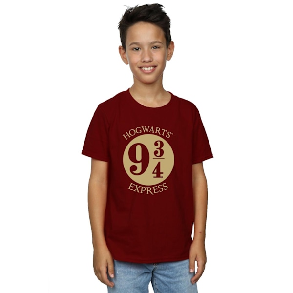 Harry Potter Boys Platrform Nine And Three-Quarters T-Shirt 12- Maroon 12-13 Years