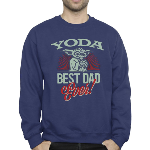 Star Wars Herr Mandalorian Yoda Pappa Sweatshirt XL Marinblå Navy Blue XL