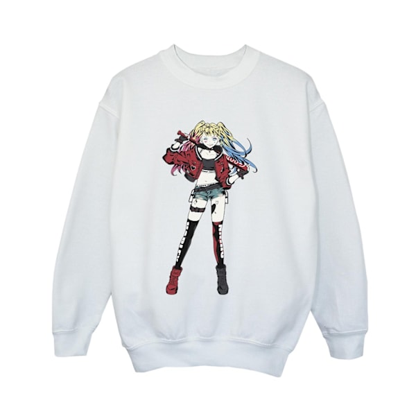 DC Comics Boys Harley Quinn Stående Pose Sweatshirt 9-11 År White 9-11 Years